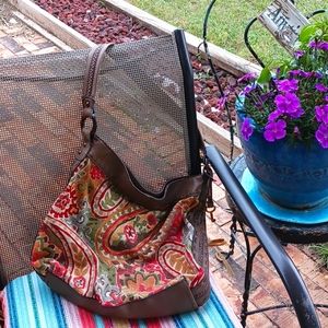 FOSSIL PAISLEY CANVAS BAG